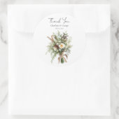 Sticker Rond Bouquet mariage rustique (Sac)