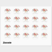 Sticker Rond Bouquet Mariage simple en aquarelle (Feuille)