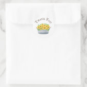 Sticker Rond Bouquet Merci de lavabo Jaune (Sac)
