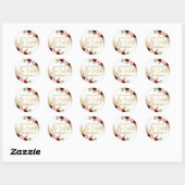 Sticker Rond Bouquet Parties scintillant or Blanc Balm Étiquett (Feuille)