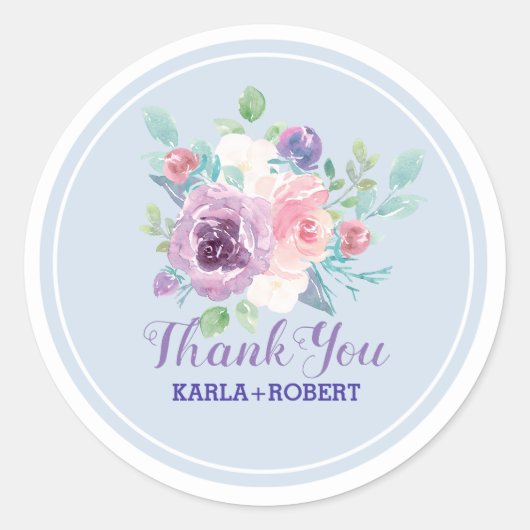Sticker Rond Bouquet Pastel Aquarelles (Devant)