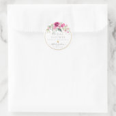 Sticker Rond Bouquet PixDezines Aquarelle rose Roses (Sac)