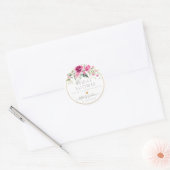 Sticker Rond Bouquet PixDezines Aquarelle rose Roses (Enveloppe)