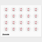 Sticker Rond Bouquet Poinsettia Adresse de retour (Feuille)
