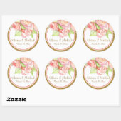Sticker Rond Bouquet Rose Mariage d'été du printemps (Feuille)