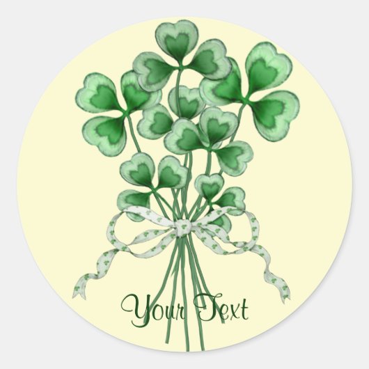 Sticker Rond Bouquet shamrock (Devant)