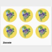 Sticker Rond Bouquet Succulent-mariage (Feuille)