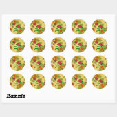 Sticker Rond Bouquet tropical (Feuille)