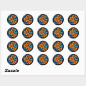 Sticker Rond Bouquet tropical (Feuille)