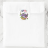 Sticker Rond Bouquet vintage de Lilacs violets (Sac)
