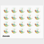 Sticker Rond bouquets de fleurs en spirale vectoriel (Feuille)