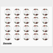 Sticker Rond Bouquets floraux de luxe Mariage élégant (Feuille)