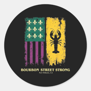 Sticker Rond Bourbon Street Fort New Orleans Fierté Écureuil M