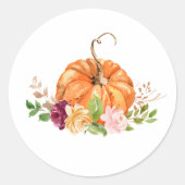 Sticker Rond Bourgogne automne fleuri Petit citrouille (Devant)