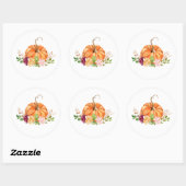 Sticker Rond Bourgogne automne fleuri Petit citrouille (Feuille)