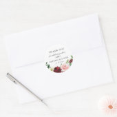 Sticker Rond Bourgogne Blush Floral Wedding Favoriser (Enveloppe)