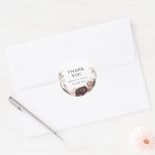 Sticker Rond Bourgogne Boho Floral Merci Mariage Faveur (Enveloppe)