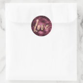 Sticker Rond Bourgogne Empreinte de léopard Gold Love (Sac)