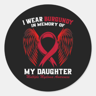Sticker Rond Bourgogne En Mémoire De Fille Myélome Multiple Ah