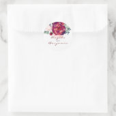 Sticker Rond Bourgogne et Mariage floral rose pâle (Sac)