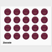 Sticker Rond Bourgogne et or | Parti de la retraite moderne Fav (Feuille)