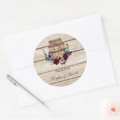 Sticker Rond Bourgogne Floral Barrel Mariage de automne (Enveloppe)