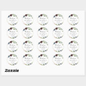 Sticker Rond Bourgogne Gold Geometry Merci Wedding Favor (Feuille)