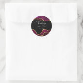 Sticker Rond Bourgogne Gold Magenta Agate Mariage Merci (Sac)
