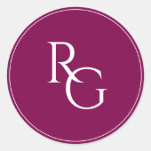 Sticker Rond Bourgogne | Initiales Chic Simple (Devant)