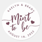 Sticker Rond Bourgogne | Monnaie à être personnalisée mariage F (Devant)