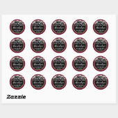 Sticker Rond Bourgogne Noir Anniversaire Merci Pour Les Favoris (Feuille)