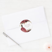 Sticker Rond Bourgogne Or Floral Princesse Quinceanera (Enveloppe)