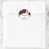 Sticker Rond Bourgogne Peonies Aquarelle Verdure Bouquet (Sac)
