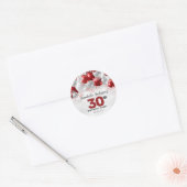 Sticker Rond Bourgogne Rouge argent ballon Parties scintillant  (Enveloppe)