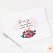Sticker Rond Bourgogne Rouge Blush Floral Wedding Favoriser (Enveloppe)