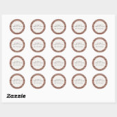 Sticker Rond Bourgogne rustique Argyle Fêtes (Feuille)