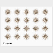 Sticker Rond Boussole ancienne (Feuille)