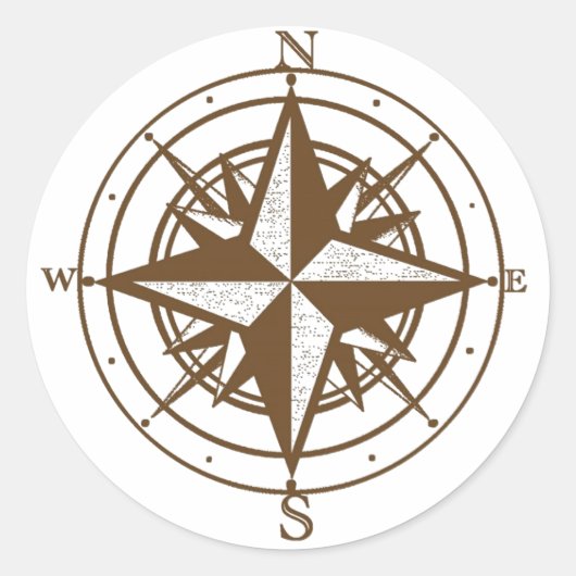 Sticker Rond Boussole ancienne (Devant)
