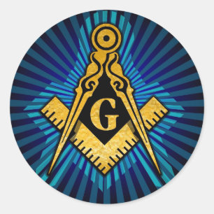 Sticker Rond Boussole et carré maçonniques