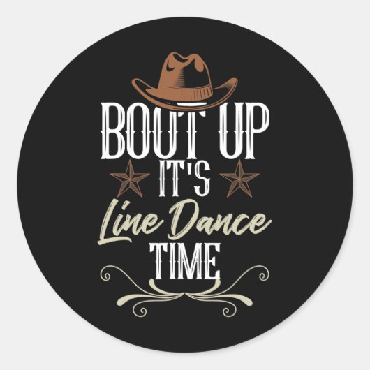 Sticker Rond Bout Up It's Line Dance Time - Line Dancing (Devant)