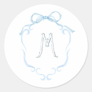Sticker Rond Bouteille à monogramme aquarelle