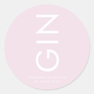 Sticker Rond Bouteille d'alcool Ultra Pink Gin Bold Big Monogra