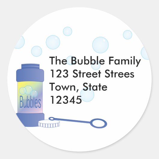 Sticker Rond Bouteille de bulles (Devant)