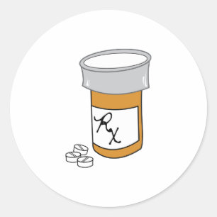 Sticker Rond Bouteille de pilule