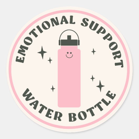 Sticker Rond Bouteille d'eau de support émotionnel (Devant)