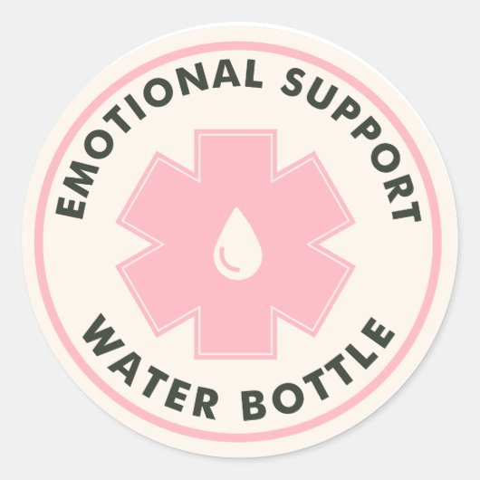 Sticker Rond Bouteille d'eau de support émotionnel (Devant)
