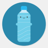Sticker Rond Bouteille d'eau Kawaii (Devant)