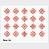 Sticker Rond Bouteille en diamant en rose et vert (Feuille)