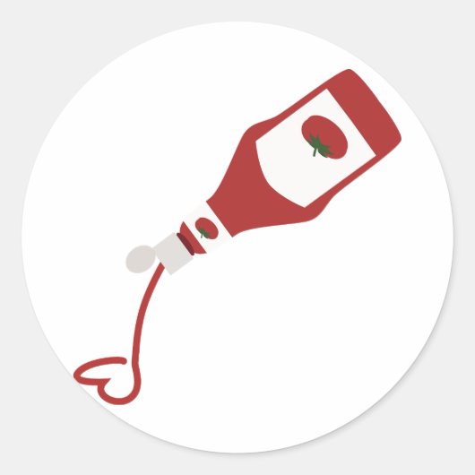 Sticker Rond Bouteille Ketchup (Devant)