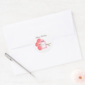 Sticker Rond Bouteille Parfum et Bouquet de Rose (Enveloppe)
